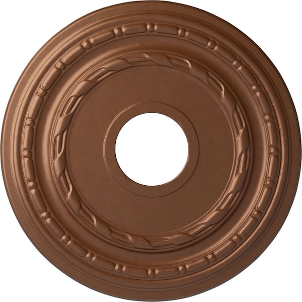 Ekena Millwork Dublin Ceiling Medallion (Fits Canopies up to 8 1/4"), 15 3/8"OD x 3 5/8"ID x 1"P, Polished Copper CM15DUPOS - main